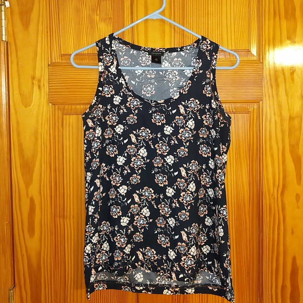 Ann Taylor blue and pink floral top